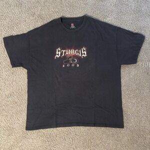 Sturgis Shirt Mens 2XL Black 69th Annual Motorcycle Rally 2009 Biker Tee